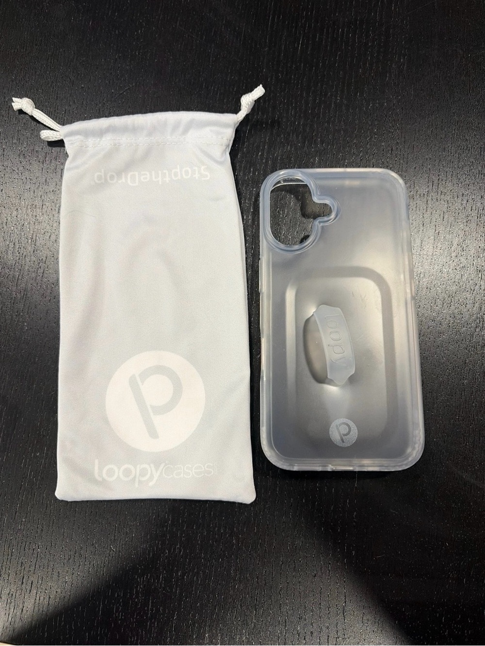 Loopy Case Clear Silicone Phone Case with Built-In Loop - White/Translucent